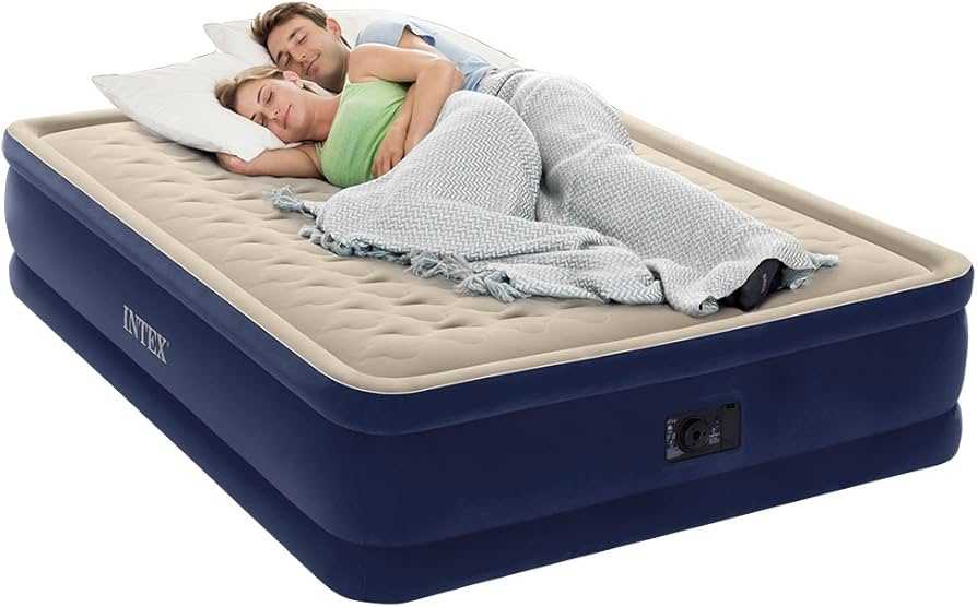 Buy Intex Dura-Beam Series Elevated Deluxe Airbed with Built-In Electric  Pump Bed Height 18 Queen - Amazon Exclusive Online at Low Prices in India -  Amazon.in
