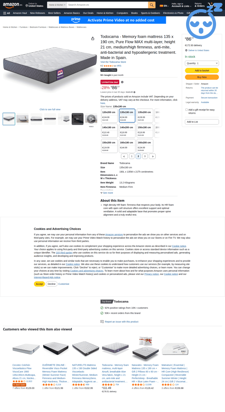 Colchón Todocama Amazon - Reseña 