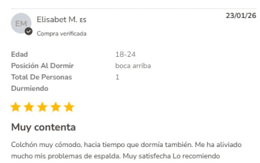 Opiniones colchón Emma Original Classic